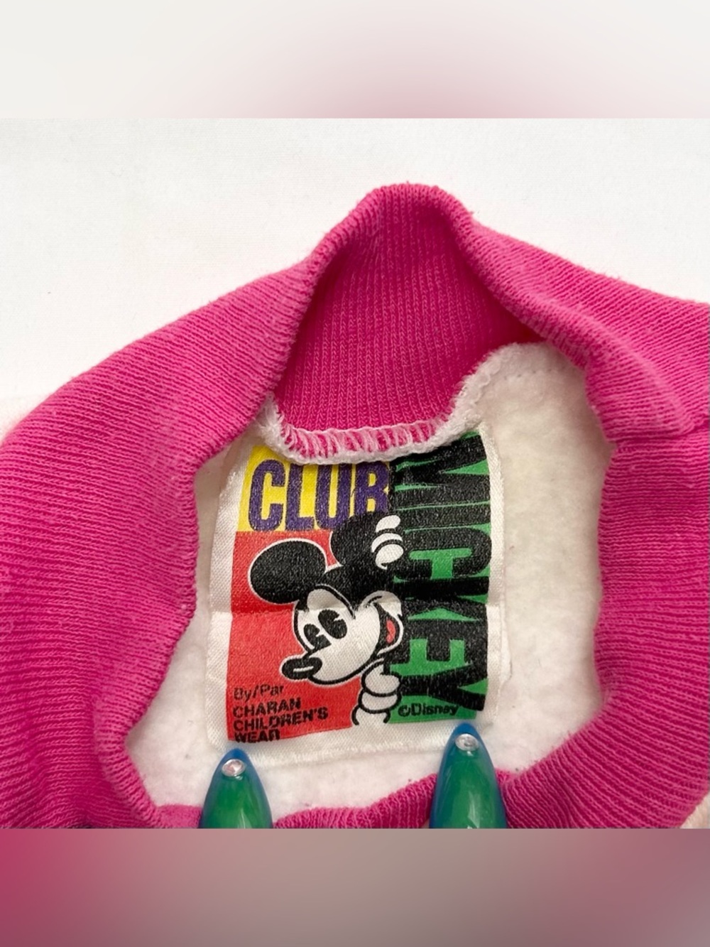 Vintage 90s Disney Club Mickey Minnie Mouse Dress Pink Rings Detail Size 2T Rare - Picture 5 of 6